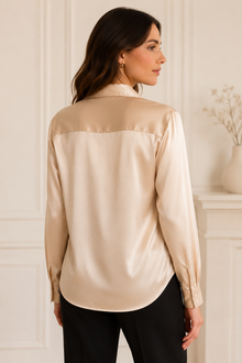 Chemise Maëlys – 100 % soie de mûrier – Caramel