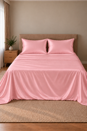 Parure de lit Olyssia – 100 % soie de mûrier – Rose