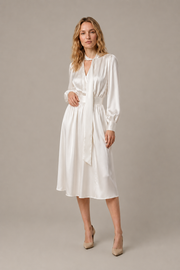 Robe Aurélia – 100 % soie de mûrier – Ivoire