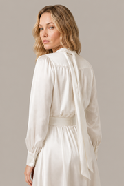 Robe Aurélia – 100 % soie de mûrier – Ivoire