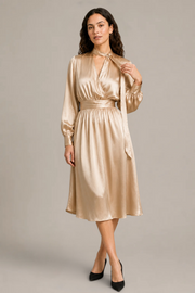Robe Aurélia – 100 % soie de mûrier – Champagne