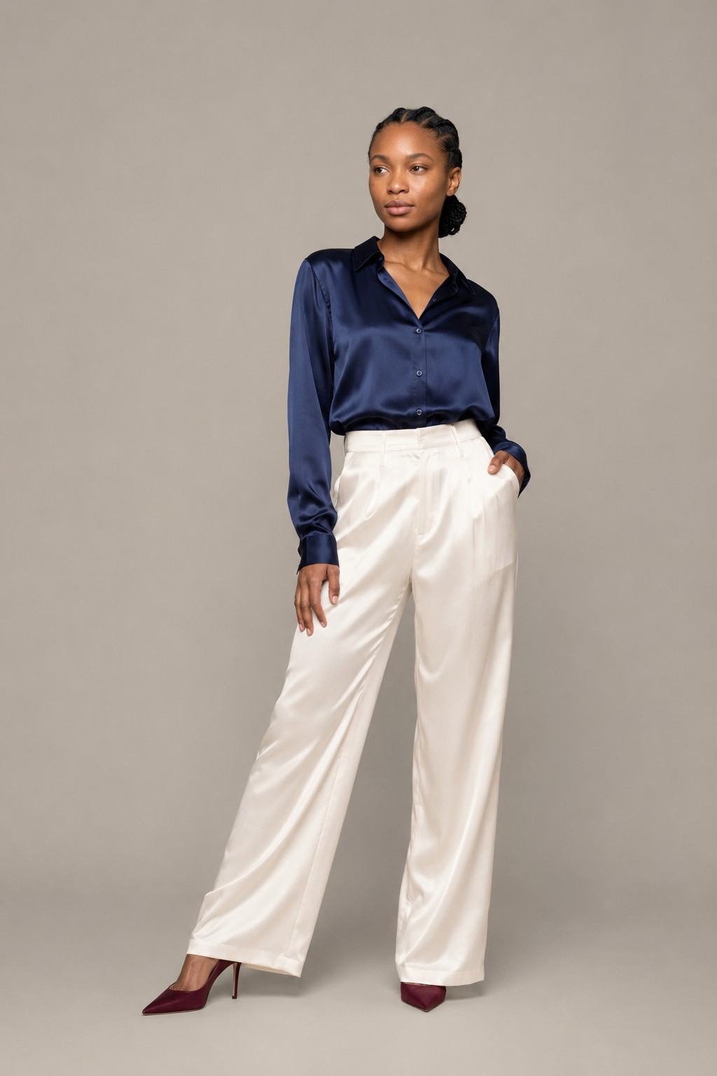 Pantalon Valéria – 100 % soie de mûrier