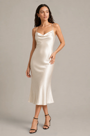 Robe Céliana – 100 % soie de mûrier – Ivoire