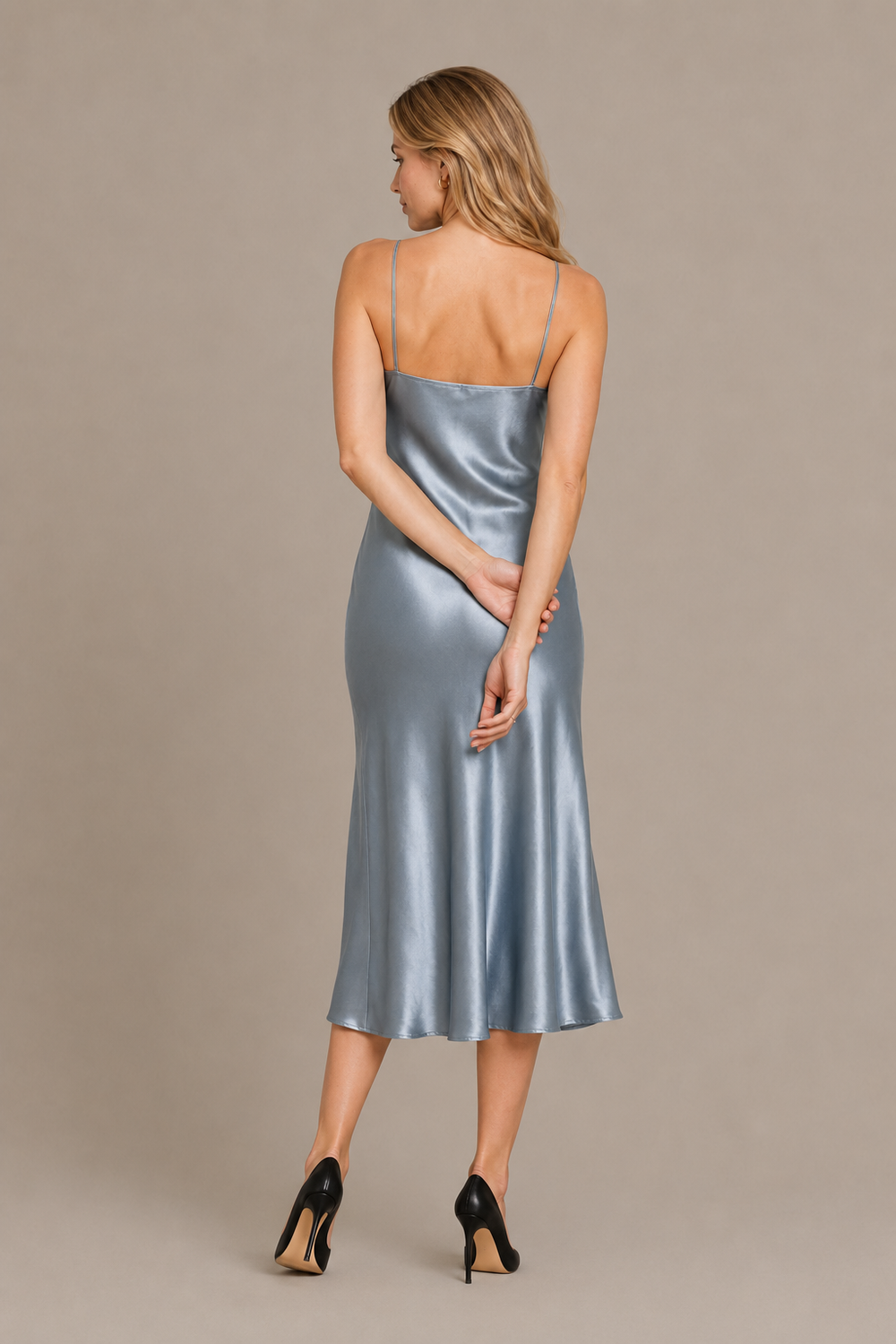 Robe Céliana – 100 % soie de mûrier – Argenté