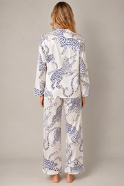 Pyjama Élise - 100 % soie de mûrier - Ivoire léopard