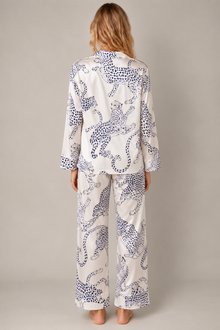 Pyjama Élise - 100 % soie de mûrier - Ivoire léopard