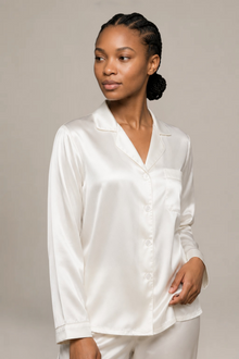 Pyjama Éliana – 100 % soie de mûrier – Ivoire
