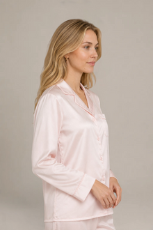 Pyjama Éliana – 100 % soie de mûrier – Rose