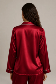 Pyjama Éliana – 100 % soie de mûrier – Prune