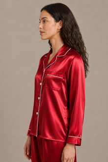 Pyjama Éliana – 100 % soie de mûrier – Prune