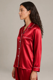 Pyjama Éliana – 100 % soie de mûrier – Prune