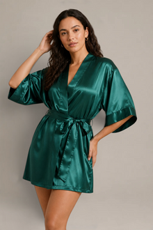 Kimono Lyséa – 100 % soie de mûrier – Vert