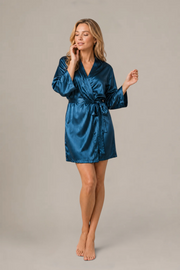 Kimono Lyséa – 100 % soie de mûrier – Bleu