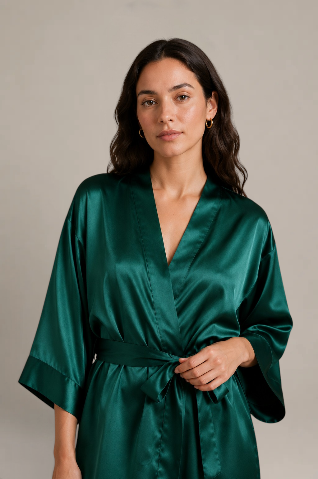 Kimono Lyséa – 100 % soie de mûrier – Vert