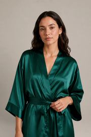 Kimono Lyséa – 100 % soie de mûrier – Vert
