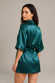 Kimono Lyséa – 100 % soie de mûrier – Vert