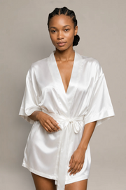 Kimono Lyséa – 100 % soie de mûrier – Ivoire