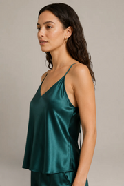 Ensemble Calyra – 100 % soie de mûrier – Vert