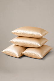 Lot Velina de 4 taies d’oreiller – 100 % soie de mûrier – Beige