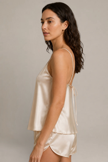 Ensemble Calyra – 100 % soie de mûrier – Champagne