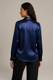 Chemise Épure - 100 % soie de mûrier - Marine