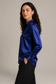 Chemise Épure - 100 % soie de mûrier - Marine