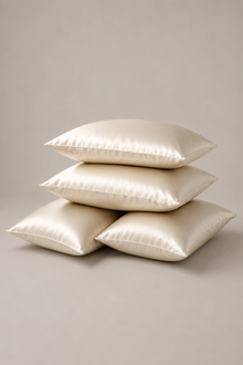 Lot Velina de 4 taies d’oreiller – 100 % soie de mûrier – Champagne