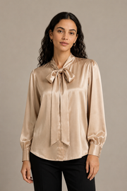 Chemise Élégance - 100 % soie de mûrier - Champagne
