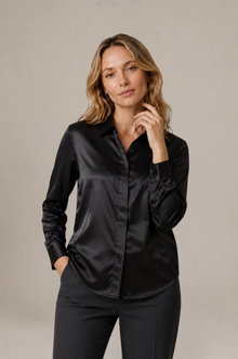 Chemise Épure - 100 % soie de mûrier - Noir
