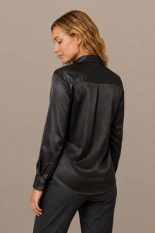 Chemise Épure - 100 % soie de mûrier - Noir