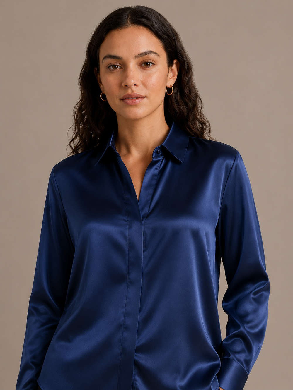 Chemise Épure - 100 % soie de mûrier - Marine