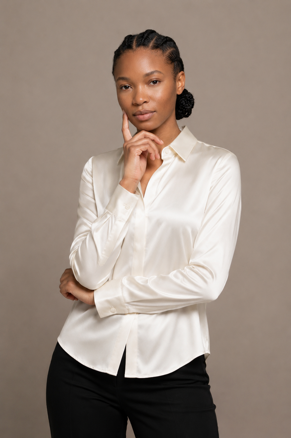 Chemise Épure - 100 % soie de mûrier - Ivoire