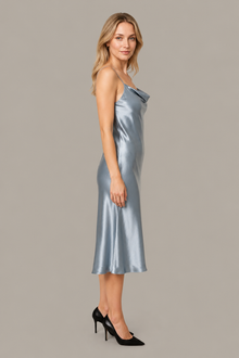 Robe Céliana – 100 % soie de mûrier – Argenté