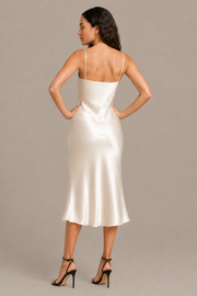 Robe Céliana – 100 % soie de mûrier – Ivoire