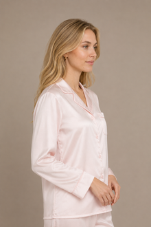 Pyjama Éliana – 100 % soie de mûrier – Rose