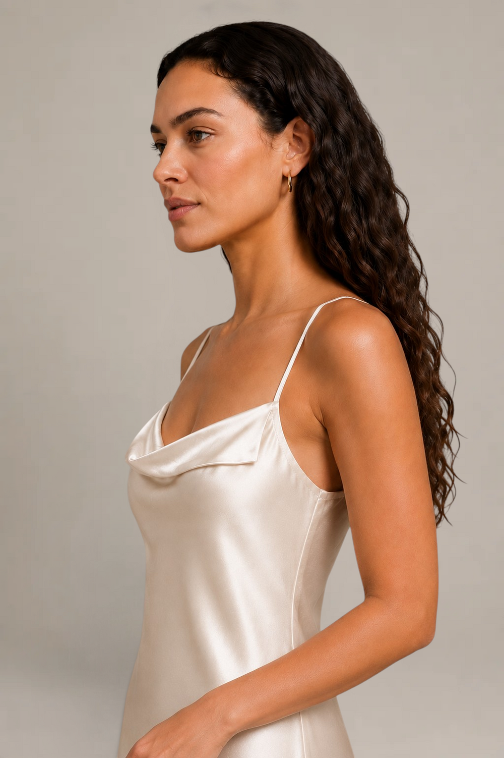 Robe Céliana – 100 % soie de mûrier – Ivoire