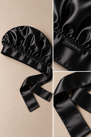 Bonnet Noctéa – 100 % soie de mûrier – Noir