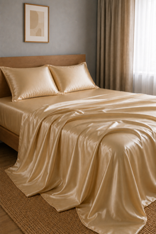 Parure de lit Olyssia – 100 % soie de mûrier – Champagne