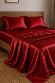 Parure de lit Olyssia – 100 % soie de mûrier – Prune