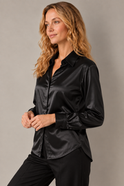 Chemise Épure - 100 % soie de mûrier - Noir