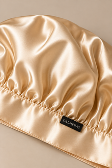 Bonnet Noctéa – 100 % soie de mûrier – Champagne
