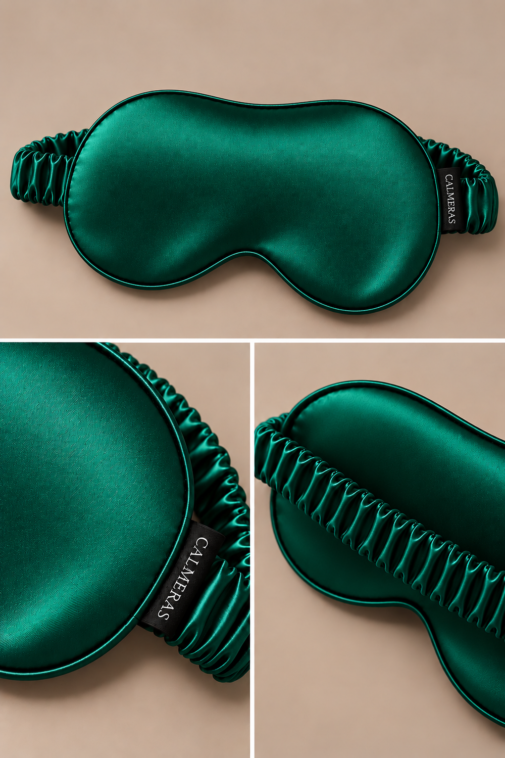 Masque de nuit Élunéa – 100 % soie de mûrier – Vert