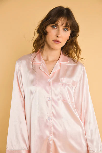 Pyjama Lucia — 100 % soie de mûrier - Rose