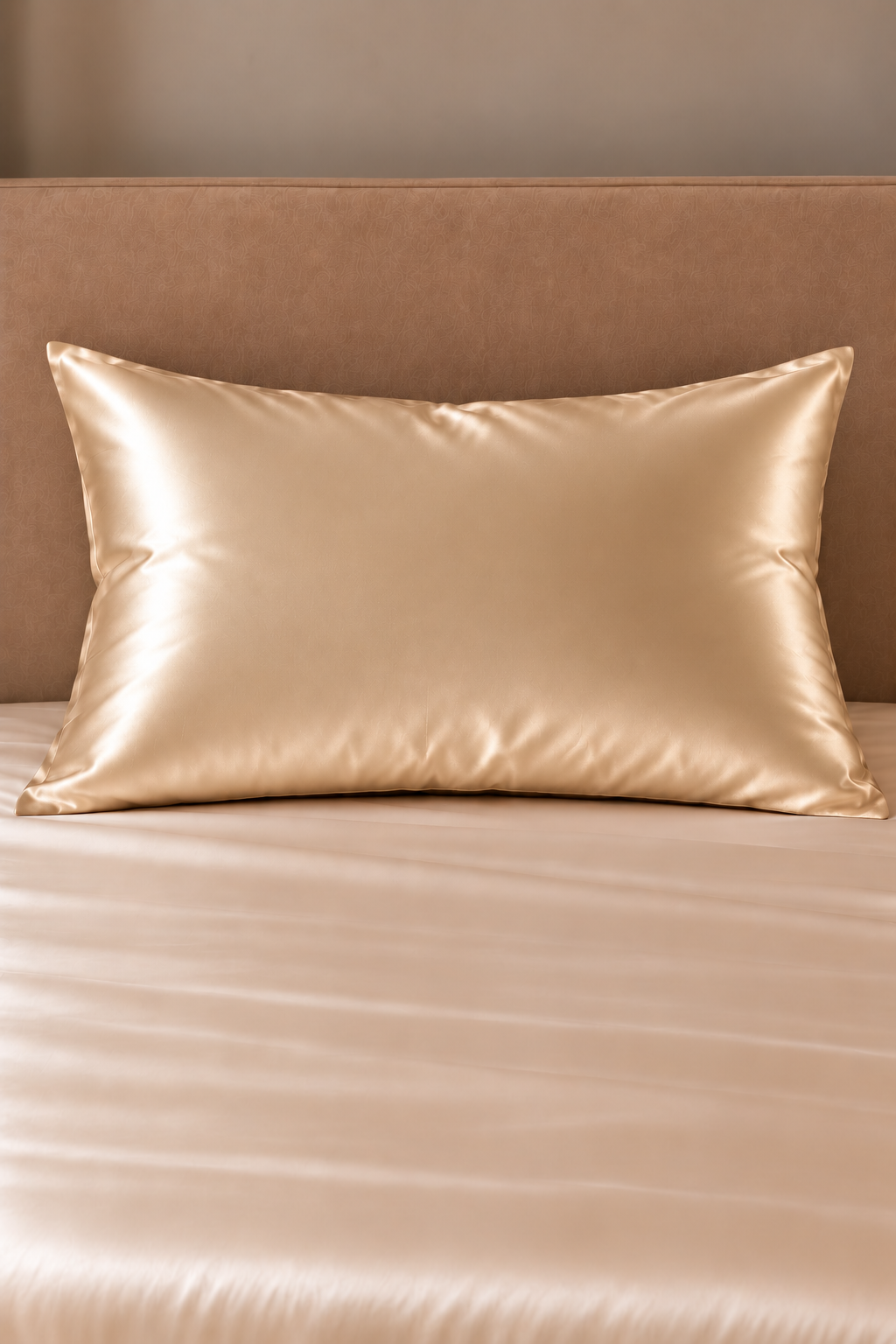 Taie d’oreiller Séralia – 100 % soie de mûrier – Beige