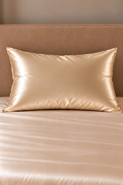 Taie d’oreiller Séralia – 100 % soie de mûrier – Beige