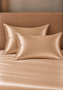 Lot Velina de 4 taies d’oreiller – 100 % soie de mûrier – Champagne