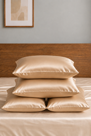 Lot Velina de 4 taies d’oreiller – 100 % soie de mûrier – Champagne