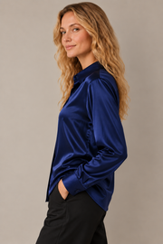Chemise Épure - 100 % soie de mûrier - Marine