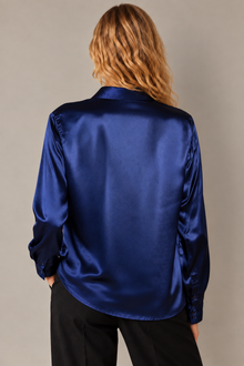 Chemise Épure - 100 % soie de mûrier - Marine