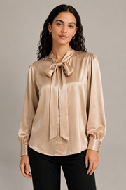 Chemise Élégance - 100 % soie de mûrier - Champagne
